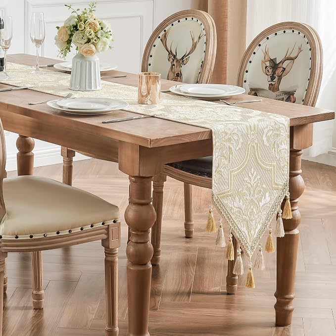 Loom and Mill Elegant Damask Jacquard Table Runner 13x108 inch - Image 6