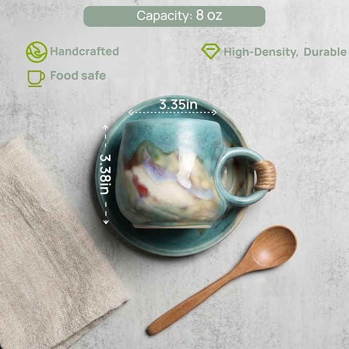 Little handmade ceramic pottery tea cup - Image 3