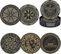 Black Viking Magical Runic Runes Leather Drinks Coasters by Unknown