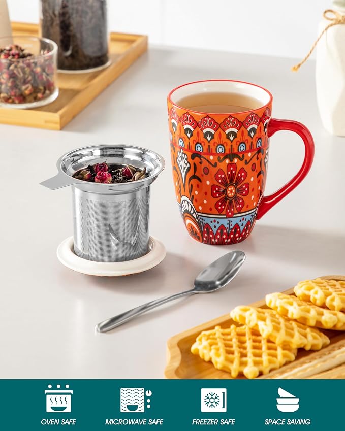 vancasso 18 Oz Tea Infuser Mug - Image 4
