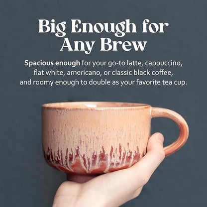 NOVA CERAMICS Pottery Style Coffee Mug - 16 oz Ceramic Mug - Jupiter | Artisan - Image 7
