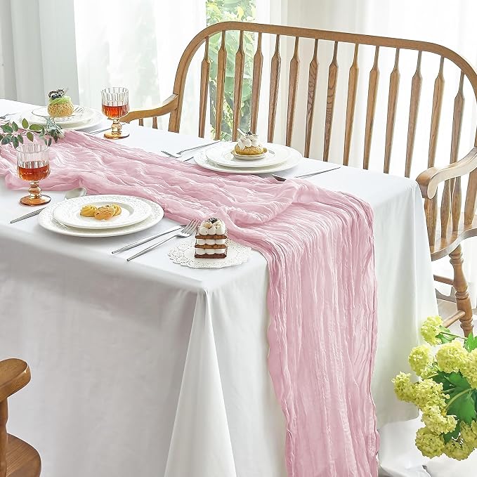 IVAPUPU Pink Table Runner 120 Inches - Image 3
