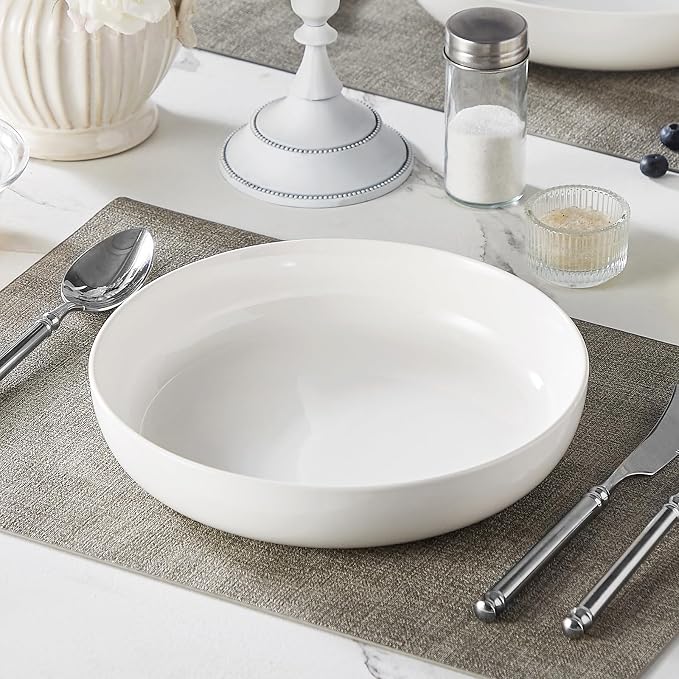 MALACASA 48 Oz Pasta Bowls Set of 4, Ceramic Salad Bowls, and Dishwasher Safe - Image 6