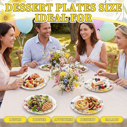 40 PCS Spring Floral Paper Plates - Image 7