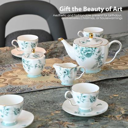 ACMLIFE Tea Set for Adults, Vintage Floral Tea Cup Set - Image 5