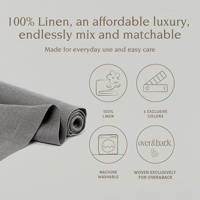 Over&Back 18x108 Washed 100% Linen Table Runner - Image 2