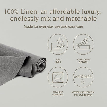 Over&Back 18x108 Washed 100% Linen Table Runner - Image 2