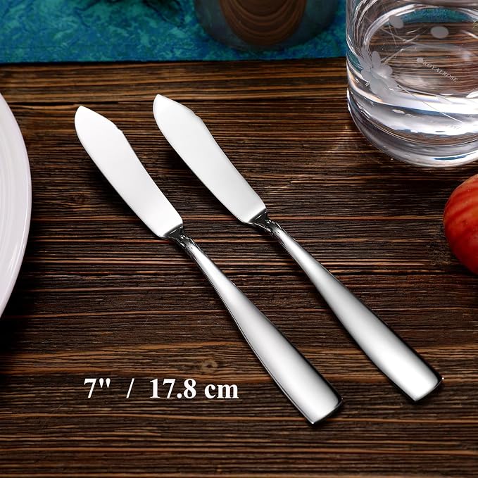 Premium Louis 4-Pc 7-Inch Butter Knives | 18/10 Stainless Steel Butter - Image 2