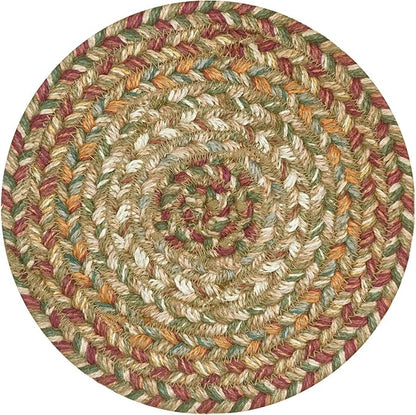 Homespice Harvest Jute Braided Trivets for Table, Warm Country Decor, Set of 3, Multicolor 8" Round Heat Resistant Mats - Rich Colors, Easy to Clean, Durable and Protects Furniture