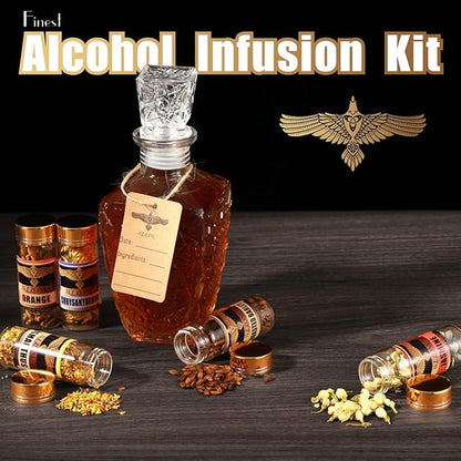 Alcohol Infusion Kit for Infusing Whiskey, Gin, Rum, Tequila, Vodka, Make Your Own Flavored Spirits with Natural Ingredients - Primium Anniversary|Valentine's Day|Birthday Gift for Men, Dad, Husband