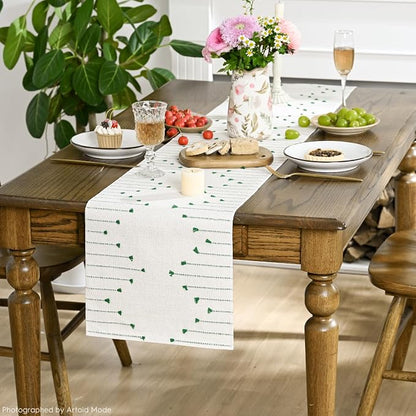 Artoid Mode Dark Green Boho Table Runner - Image 4