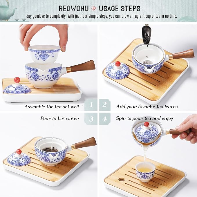 Japanese Tea Set Chinese Gongfu Tea Set, Portable Teapot Set - Image 6