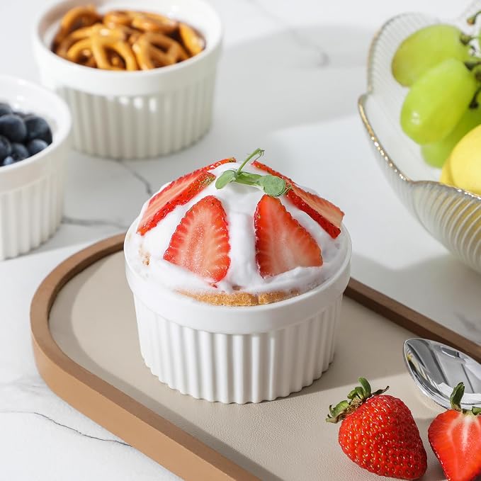 MALACASA Ramekins 4 oz Oven Safe, Porcelain Creme Brulee Ramekins Pudding - Image 6