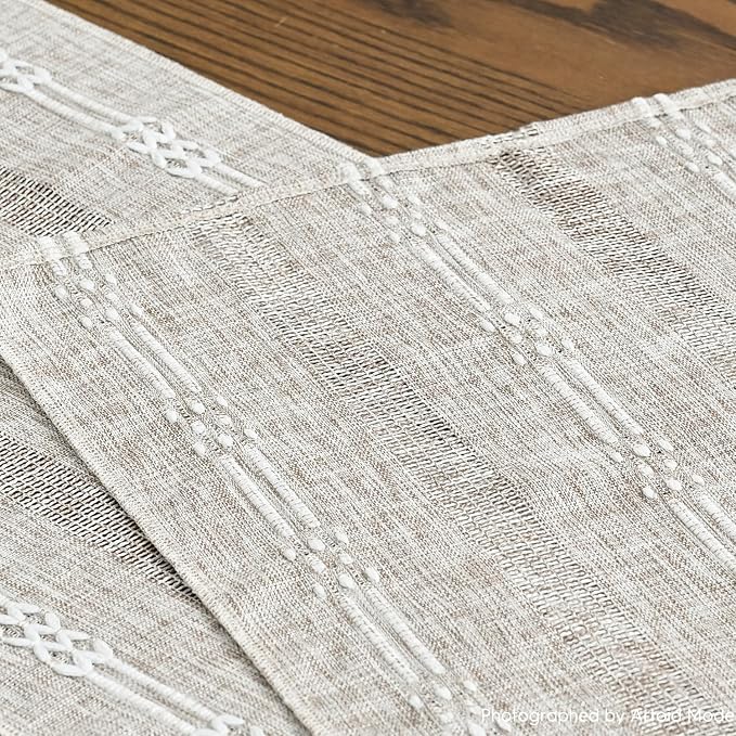 Artoid Mode Brown Farmhouse Embroidered Hollow Table Runner, Seasonal Kitchen - Image 5