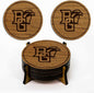 LazerEdge Bowling Green Falcons Wooden Coaster Set - Cherry Wood - Officially Licensed Product - 4-Pack