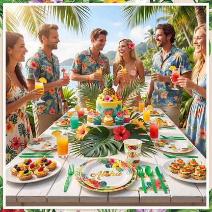 NatNarr Hawaiian Party Supplies Set, Paper Tableware Set - Image 7