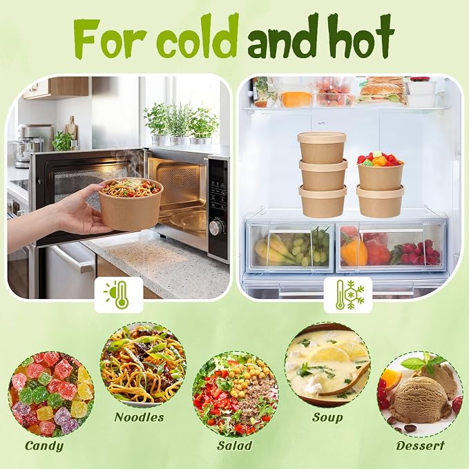 Fulmoon 100 Pack Paper Soup Containers - Image 4