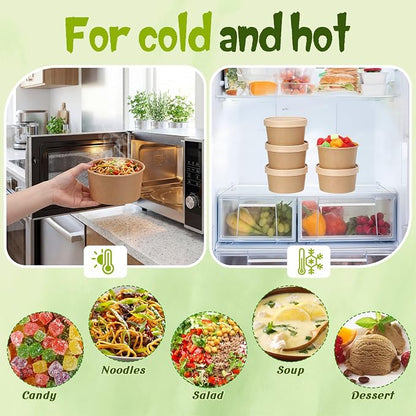 Fulmoon 100 Pack Paper Soup Containers - Image 4