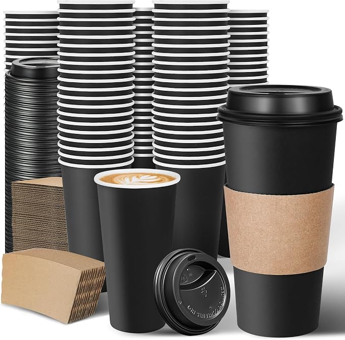 Ginkgo 100 Pack 20 oz Disposable Coffee Cups by HOME