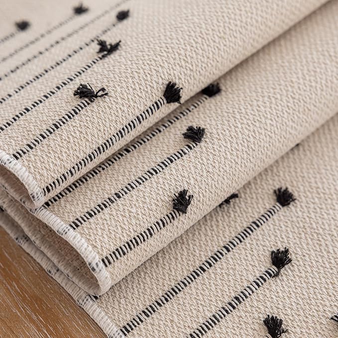 Joyfol Day Boho Table Runner, Farmhouse Stripe Cotton Table Runners - Image 5