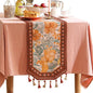 bilin gaier Designer Vintage Floral Printed Table Runner, French Soft Linen by bilingaier