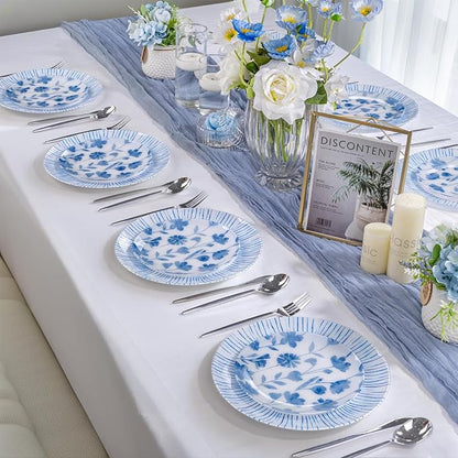 U-QE 20Pcs Blue Plastic Plates - Image 9