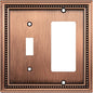Henne Bery Sunken Pearls Heavy Duty Decorative Wall Plate Switch Plate Outlet Cover (Toggle/Decorator, Antique Copper)