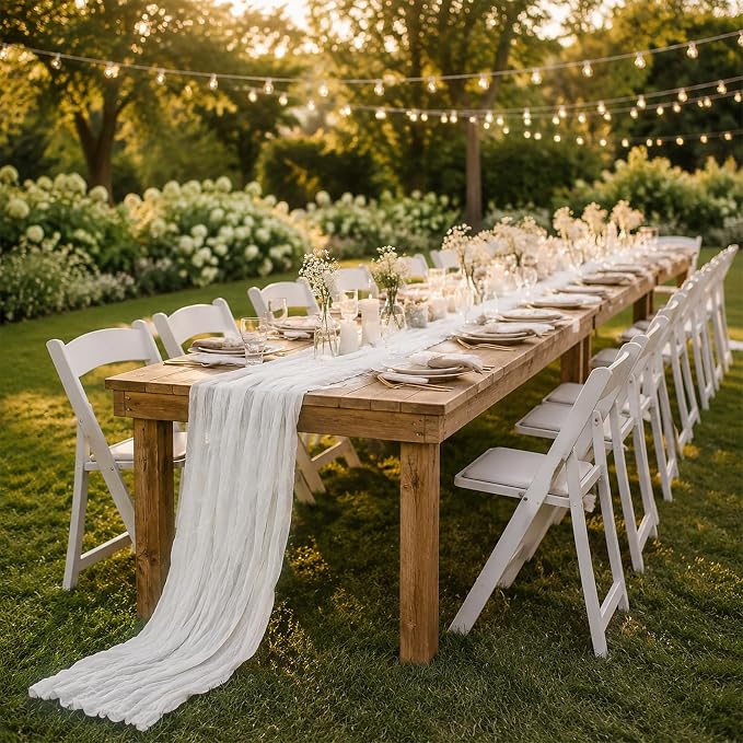 10 Pack White Table Runner 10FT Gauze Cheesecloth Table Runner | 21x120 Inch - Image 5