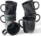 famiware Coffee Mugs Set of 6, Ocean Square 13oz Coffee Cup Set by Famiware