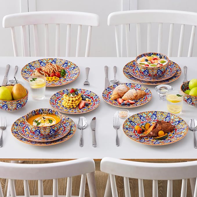 vancasso 12 Pieces Dinnerware Sets, Porcelain Dishes Set - Image 7