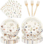 96 Pcs Wildflower Party Decorations, Floral Tableware Set | Serves 24 guests by EoBeCy