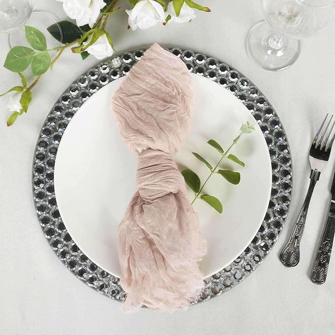 Efavormart 5 Pack 24"x19" Beige Matte Gauze Cheesecloth Napkins, Stone Toned - Image 6