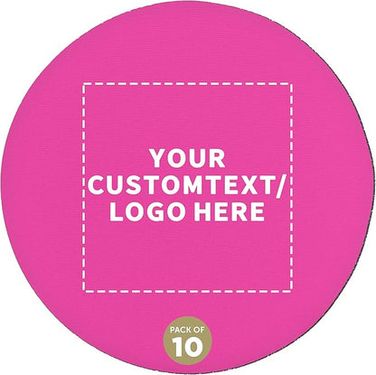 10 Round Foam Bud Coasters Pack, 4 inch - Customizable Text, Logo - PU Foam, Party Favor - Neon Pink