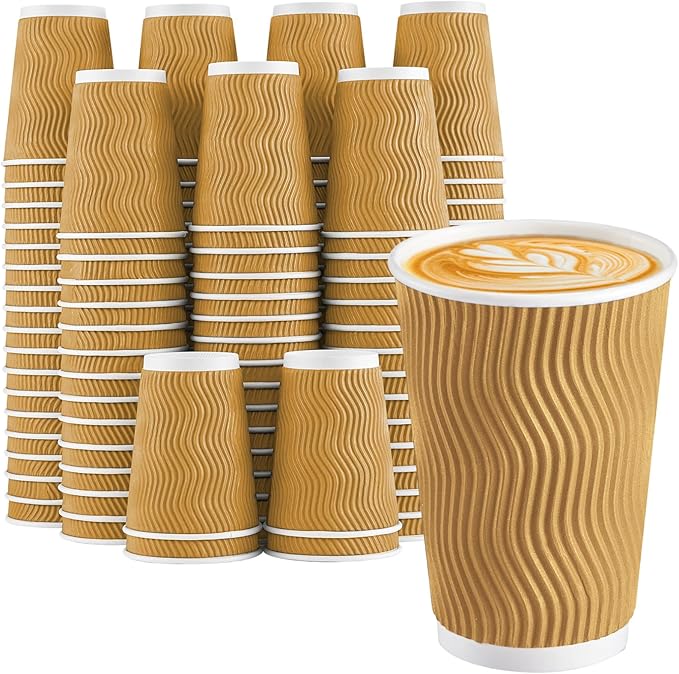 Lamosi 90 Pack Coffee Cups 16 oz, Disposable Paper Coffee Cups No Lids | by BuyNow