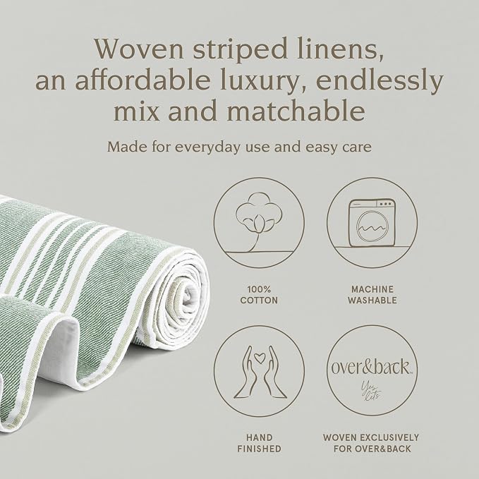 Over&Back 18x108 Woven Striped Table Runner - Image 2