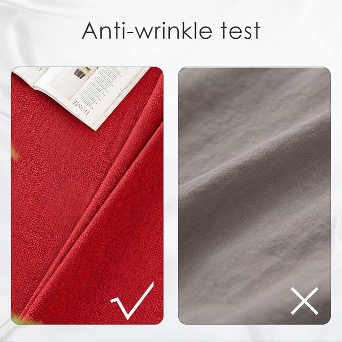 BALCONY & FALCON Rectangle Tablecloth Washable Wrinkle Resistant and Water Proof Table Cloth Decorative Linen Fabric Tablecloths for Dining Parties Kitchen Wedding and Outdoor Use (Red, 90x156)