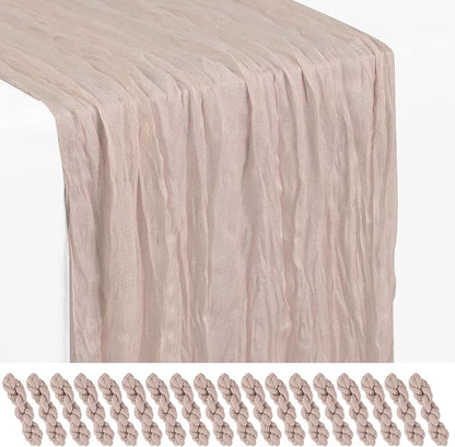 Showgeous 18 Pack Rosy Brown Cheesecloth Table Runner, 17 x 108 Inches | Boho by Showgeous