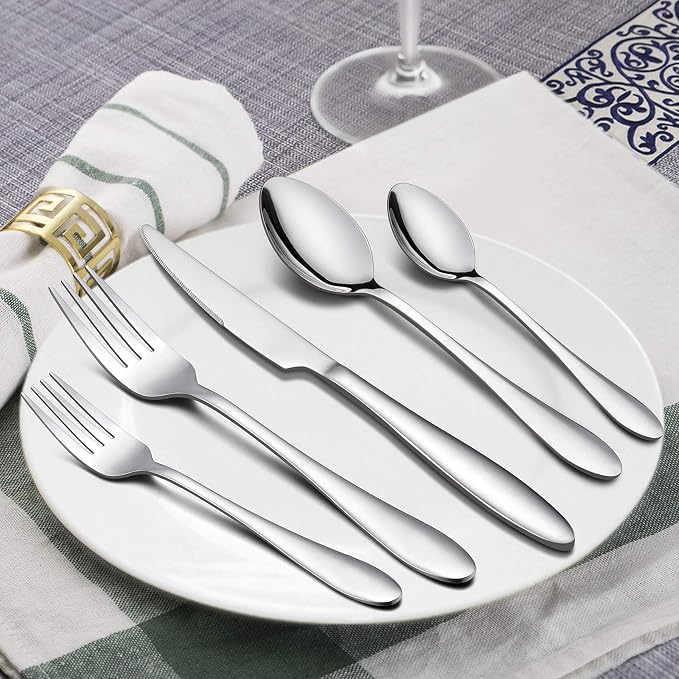 LIANYU 30 Piece Silverware Set for 6, Stainless Steel Flatware Cutlery Set - Image 2