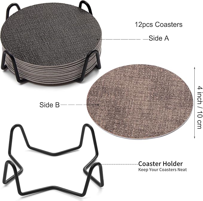 Faux Leather Drink Coasters - Image 9