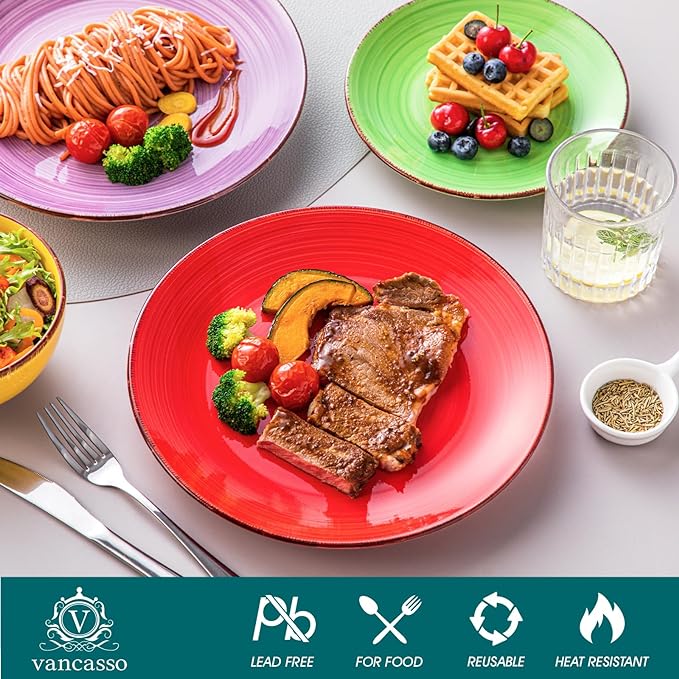 vancasso Bonita Dinnerware Set Multicolor Stoneware 12 Pieces Service - Image 4