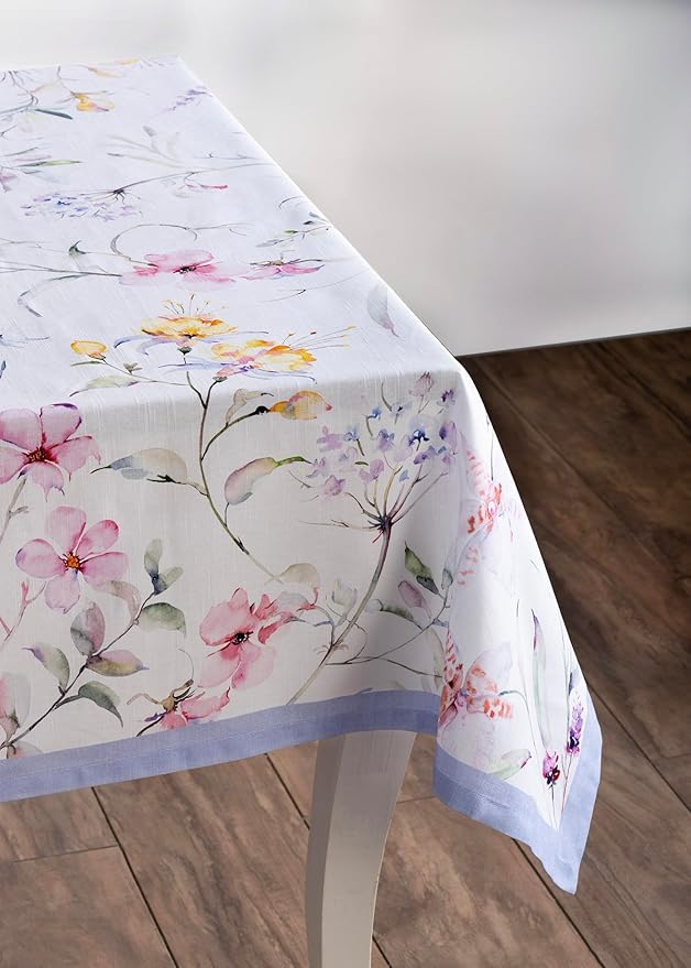 Maison d' Hermine Table Cloth Rectangle Table 100% Cotton 70 x 90 Inches Tablecloth Reusable Decorative for Dining Room Farmhouse Home Valentines Day Decorations Spring Summer - Summer Floral