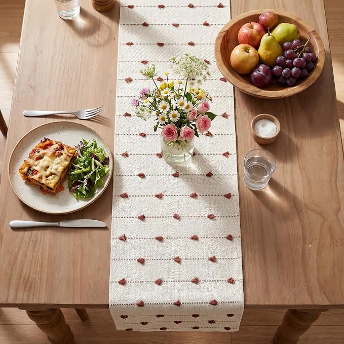 Artoid Mode Caramel Boho Farmhouse Cotton Woven Table Runner, Seasonal Fall - Image 3