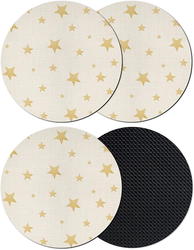 Boho Minimalist Coasters Set of 4, Absorbent Coasters by Unknown