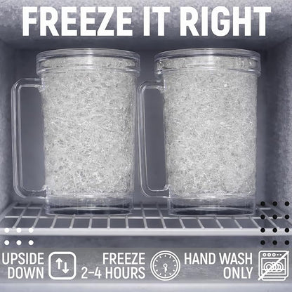 Granatan Frozen Beer Mugs, 16oz Double Wall Gel Freezer Cups - Image 4