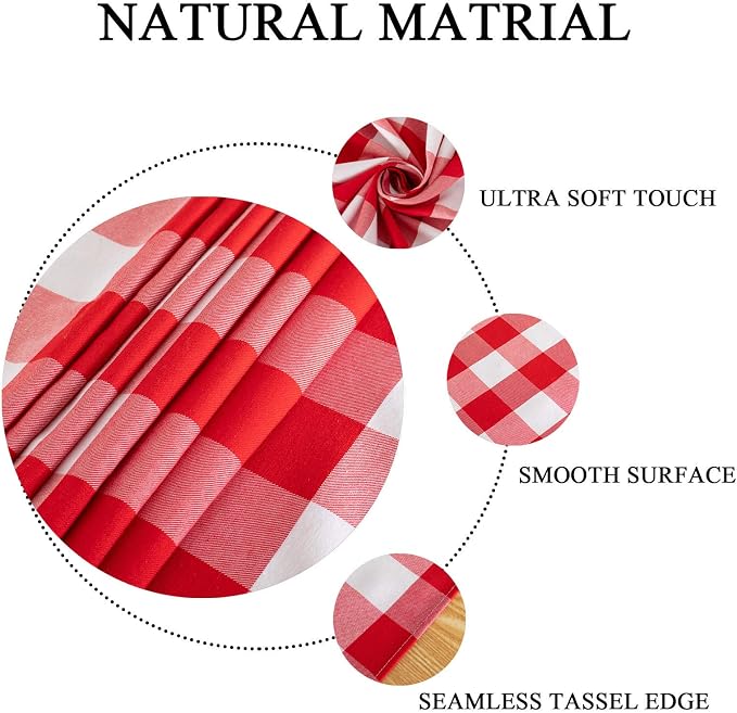 ShinyBeauty 6pcs Red & White Checked Table Runners 72 inches Long Classic - Image 6