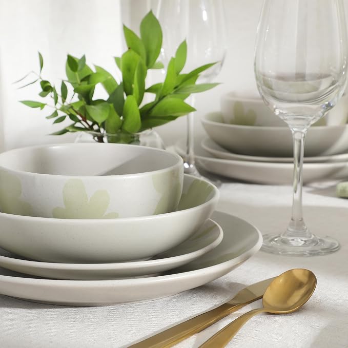 Gibson Home Admiral Hall Plates and Bowls Set, 16-Piece Floral Dinnerware Set - Image 5