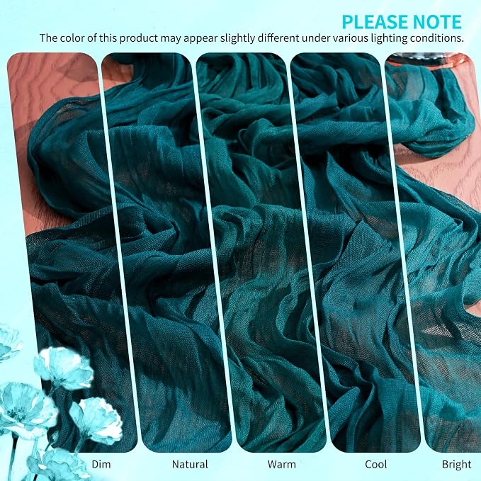 30 Pack Cheesecloth Table Runner 10FT Teal Table Runner Boho Gauze Cheese Cloth - Image 7