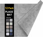 homing Faux Leather Heat Resistant Placemats 12 Packs, Waterproof Wipeable Dining PU Place Mats for Indoor & Outdoor, Easy to Clean, Light Grey
