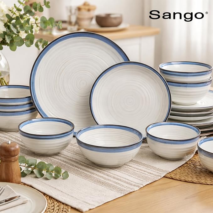 Sango Siterra Santorini 16-Piece Stoneware Dinnerware Set - Image 8