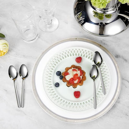 Premium Aline 4-Piece 5.8-Inch Dessert Spoon Set | 18/10 Stainless Steel Small - Image 2